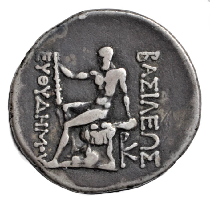 Greek, Bactria, Euthydemus I, AR tetradrachm c. 210-206 BC, Herakles seated left