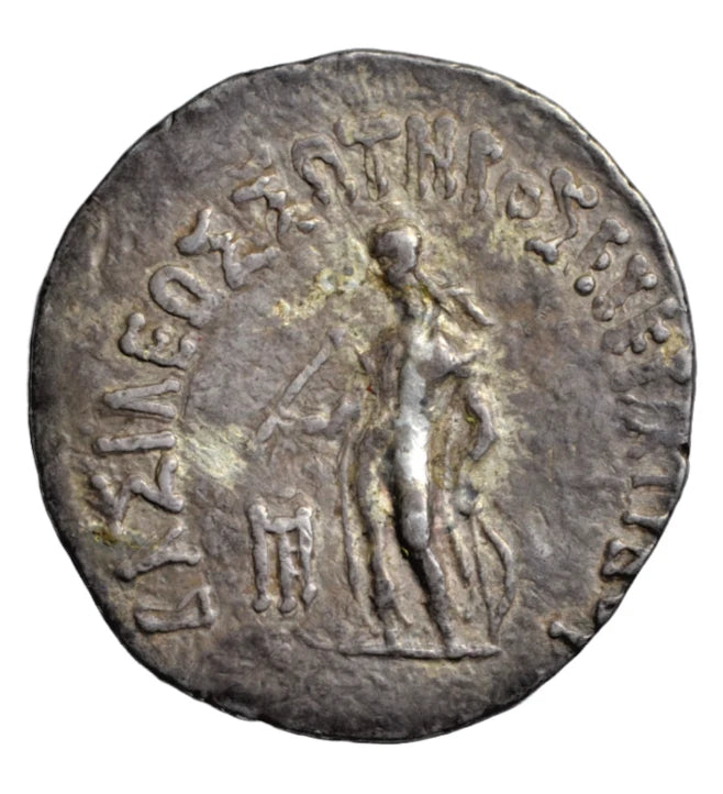 Greek, Bactria, Eukratides II, AR tetradrachm c. 145-140 BC, Apollo standing left