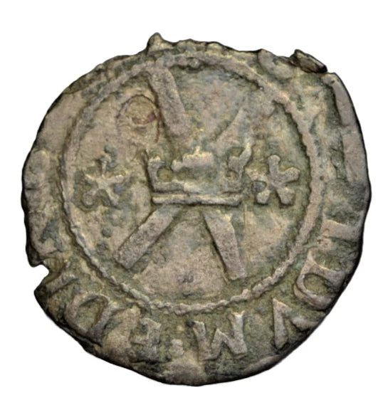 British, Scotland, Mary, billon bawbee, c. 1542-58, crowned thistle/crowned saltire