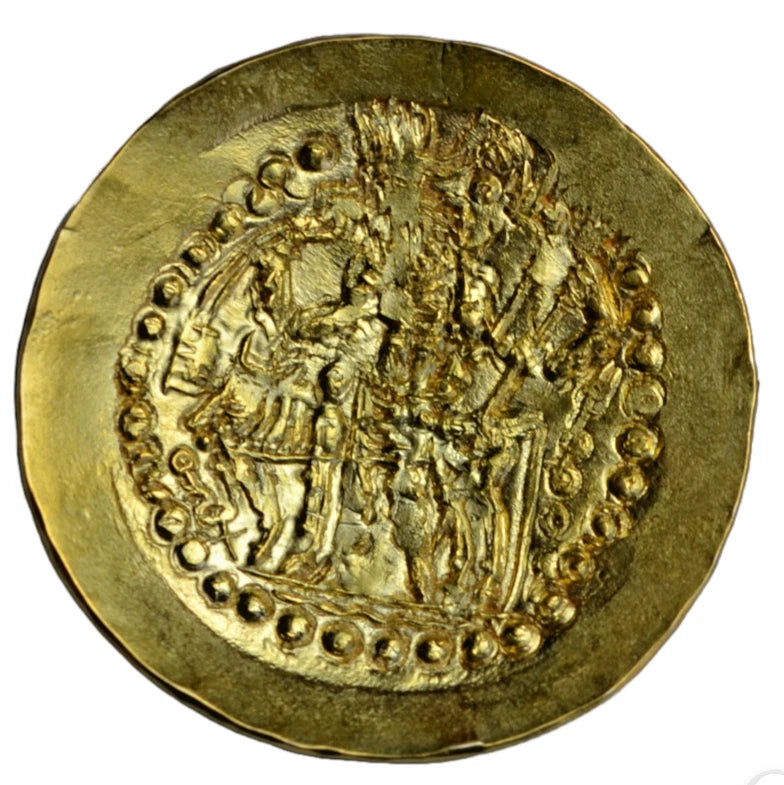 World, Kushano-Sasanian, Vahram I, gold dinar c. 330-365 AD, Balkh, Vahram/Shiva