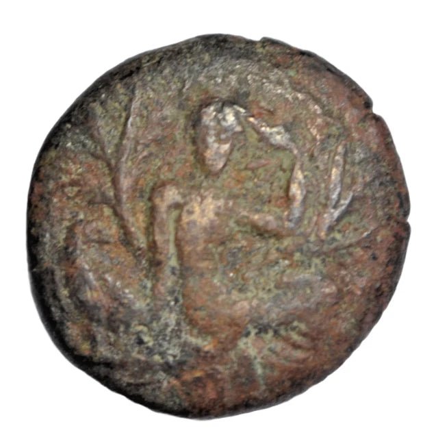 Greek, Crete, Gortyna, AE18 c. 250-221 BC, Europa riding bull/Europa seated in tree