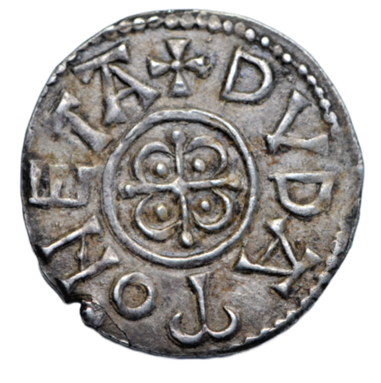 British hammered, Kings of Mercia, Coenwulf, silver penny, large portrait type, Canterbury, Duda