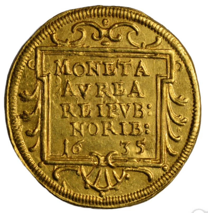 World, Germany, Nürnberg (Nuremberg), gold ducat 1635, coat of arms/cartouche