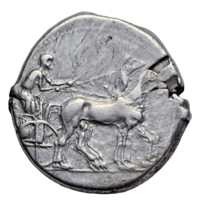 Greek, Sicily, Katane (Catania), silver tetradrachm, c. 450-445 BC, Apollo/charioteer