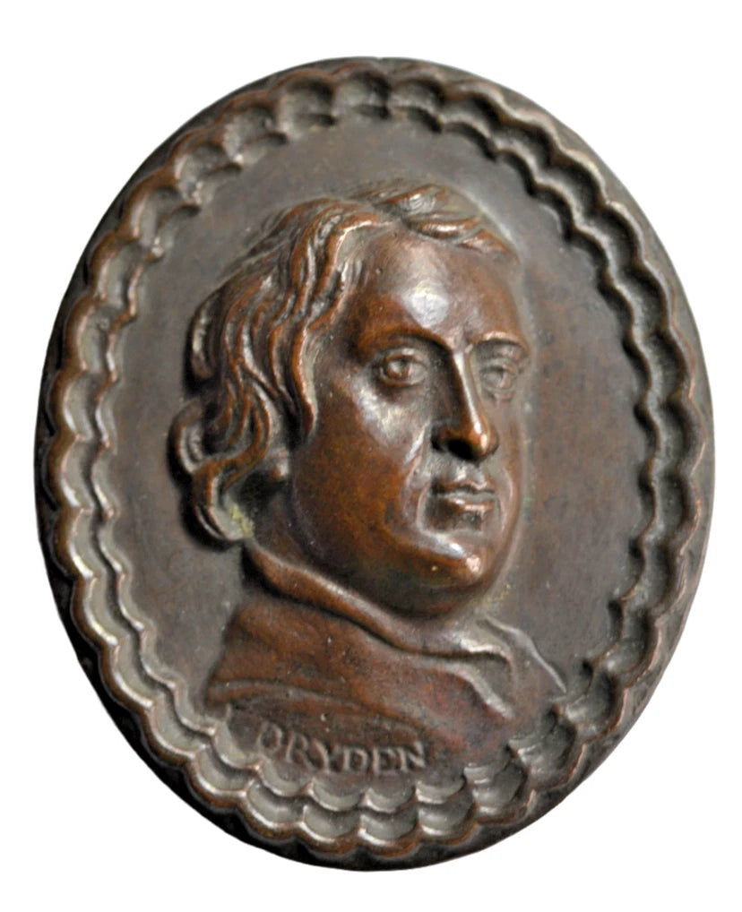 British tokens, John Dryden (1631-1700), poet, a uniface bronze plaque c. 1840