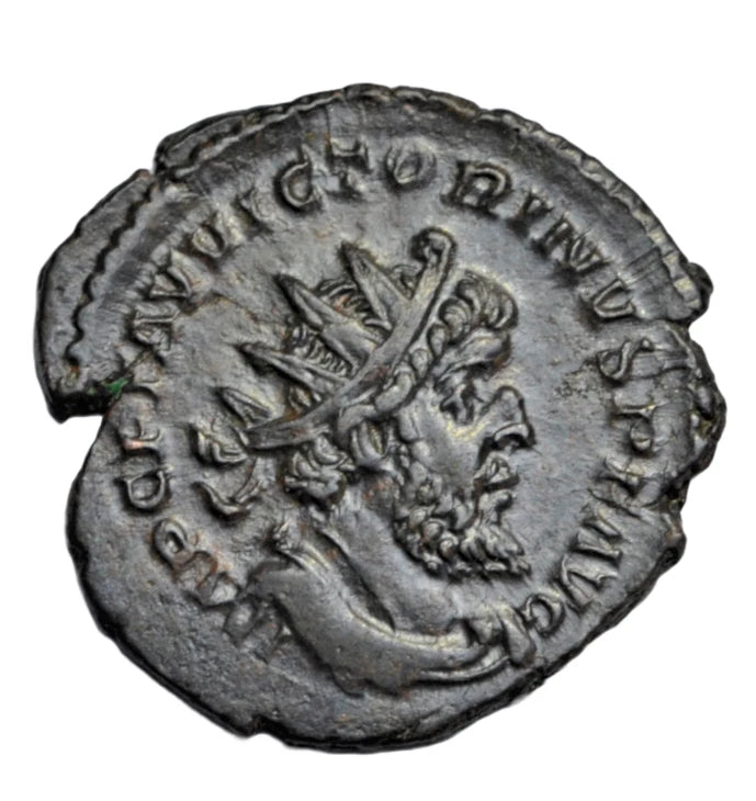 Roman Imperial, Victorinus, AE antoninianus, Trier, 269 AD, Sol advancing left, INVICTVS