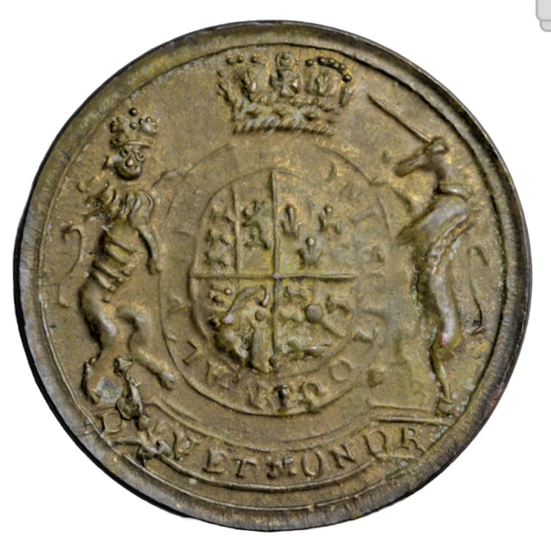 British tokens, George III & Charlotte, coronation 1761, a brass metal (33 mm), as BHM 40
