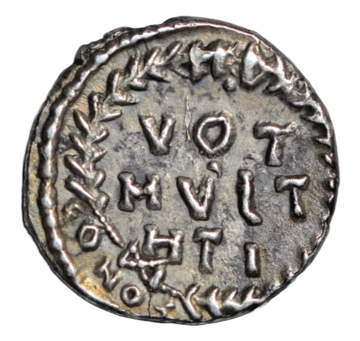 Byzantine, Justinian I, AR half siliqua, Carthage, c. 533-7 AD, VOT MVLT HTI