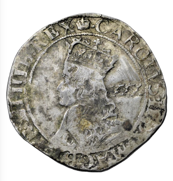 British, Charles II, silver hammered halfcrown, third issue c. 1660-2, mintmark crown
