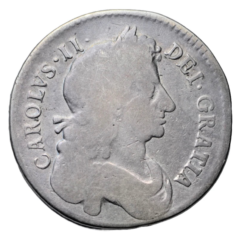 British, Charles II, silver halfcrown 1682, fourth bust, edge TRICESIMO QVARTO