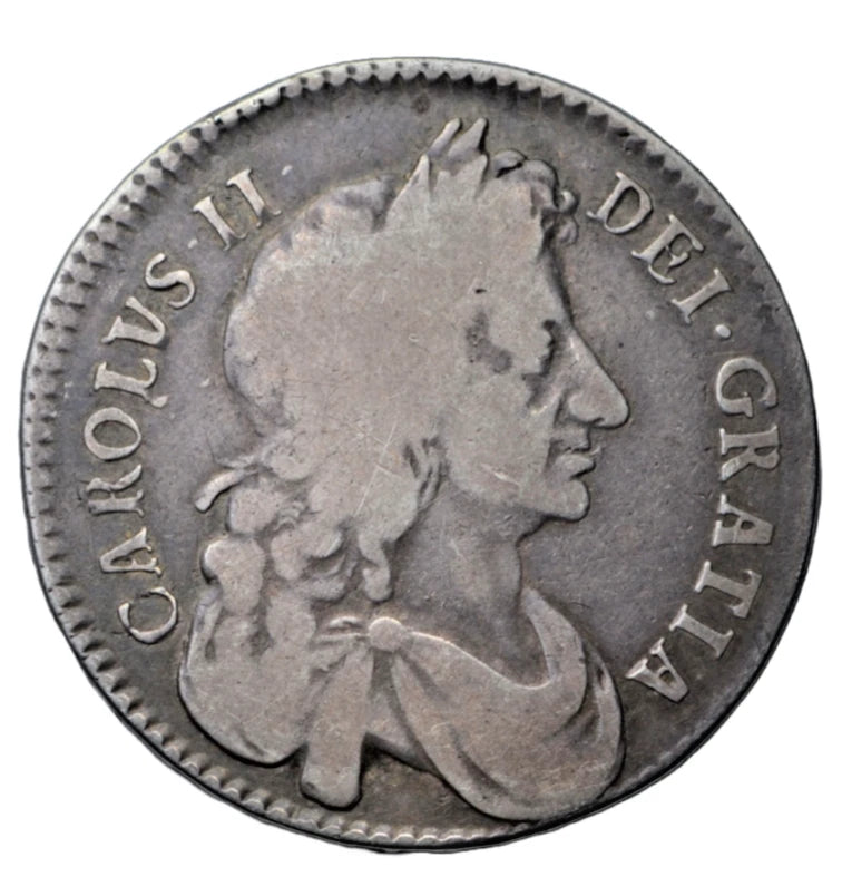 British, Charles II, silver halfcrown 1683, fourth bust, edge TRICESIMO QVINTO