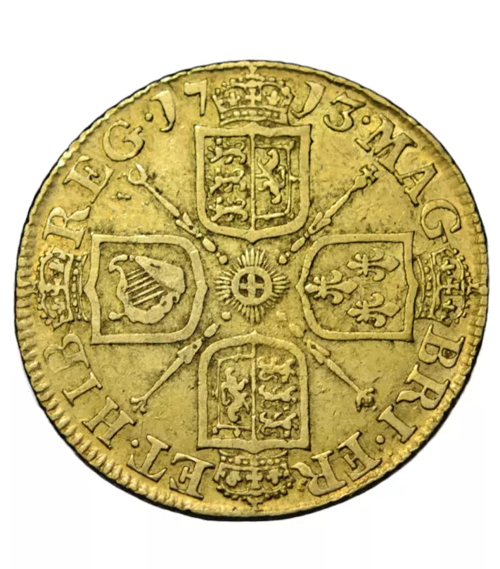British, Anne, gold guinea 1713, lustrous