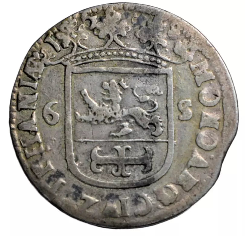 World, Netherlands, Gelderland, silver 6 stuiver 1688, Zutphen mint