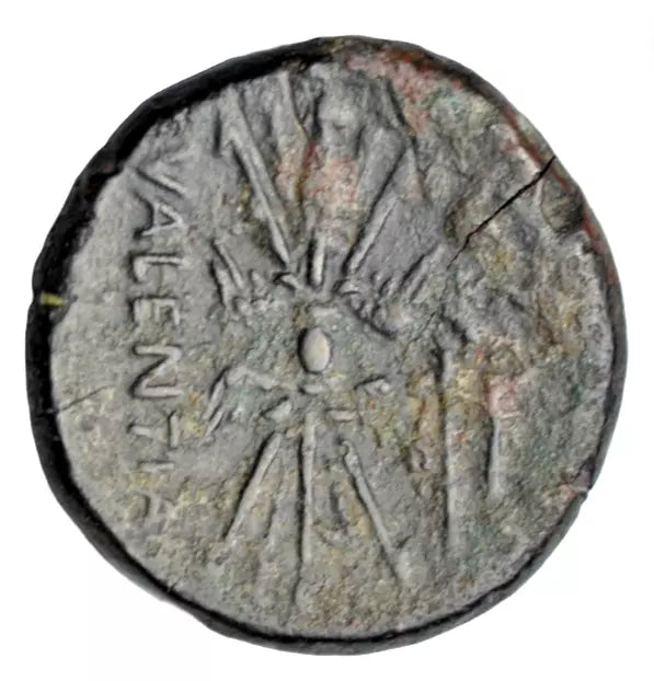 Greek, Bruttium, Vibo Valentia, AE as, c. 193-150 BC, Zeus/winged-thunderbolt, scepter