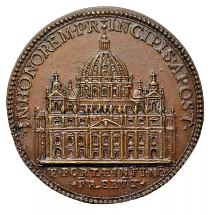 World, Papal States, Paul V, AE medal 1613, completion of St. Peter's facade, by Mori