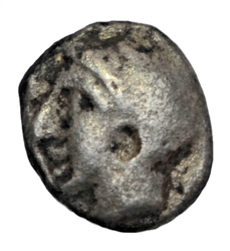 Greek, Lydia, Ifes (Ates), usurper, AR hemiobol c. 450-400 BC, head left/grain of wheat