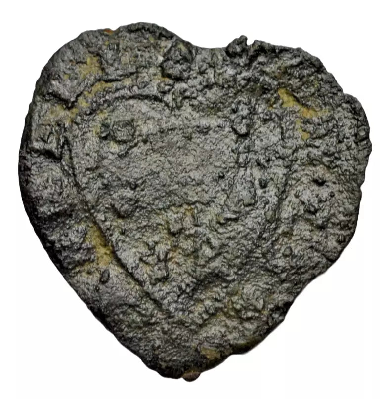British tokens, Hertfordshire, Redbourn, James Hannell, heart-shaped halfpenny token 1669