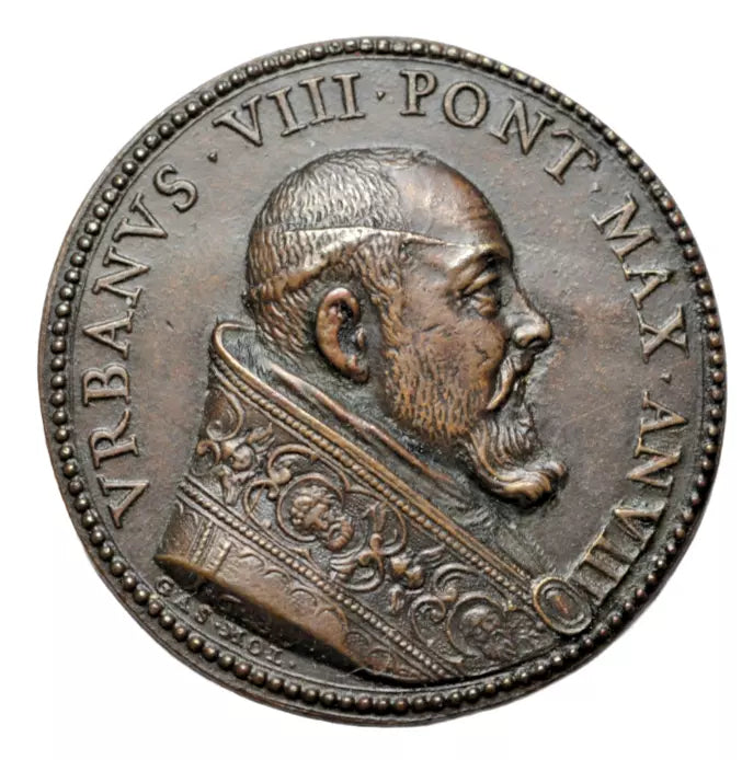 World, Papal States, Urban VIII, AE annual medal (35 mm), c. 1631-2, Archangel Gabriel