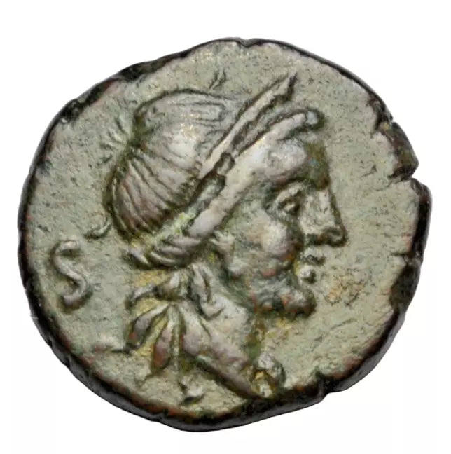 Greek, Bruttium, Vibo Valentia, AE semis, c. 193-150 BC, Hera/double cornucopia