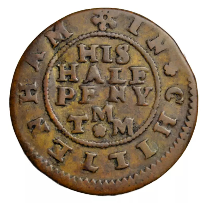 British tokens, Gloucestershire, Cheltenham, Thomas Mason, halfpenny token 1669, as BW 41