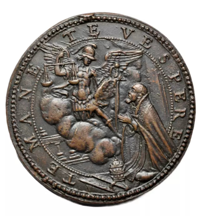 World, Papal States, Urban VIII, AE annual medal (35 mm), c. 1631-2, Archangel Gabriel