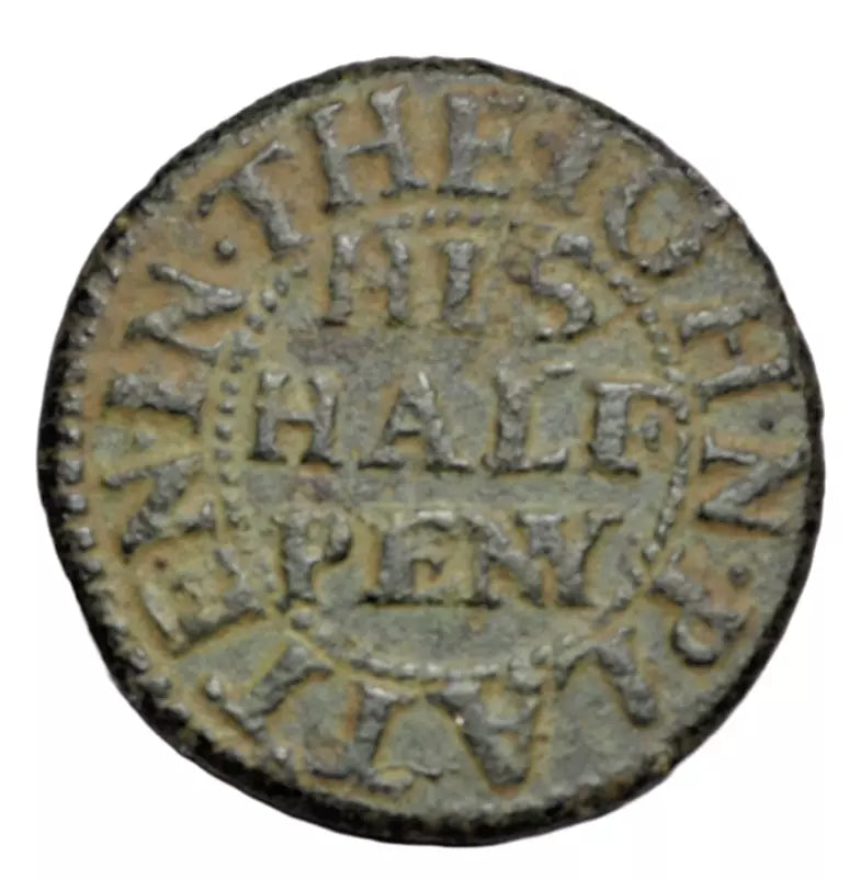 British tokens, Southwark, The Mint, John Platten, cooper, halfpenny token c. 1660s