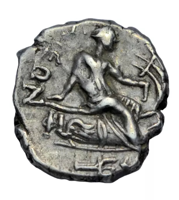 Greek, Euboia, Histiaia, AR tetrobol, c 3rd-2nd centuries BC, Histiaia/nymph on galley