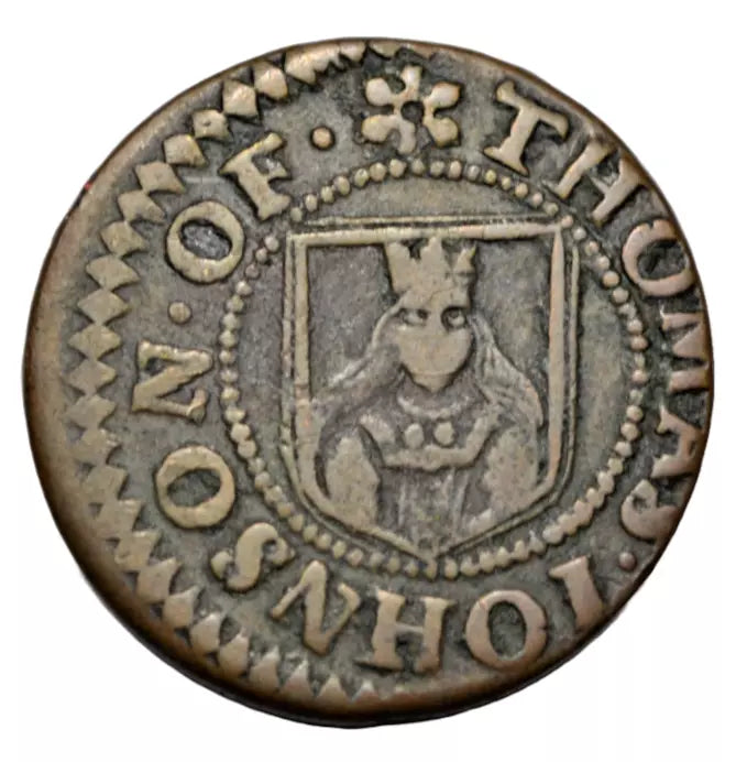 British tokens, Lincolnshire, Gainsborough, Thomas Johnson, halfpenny token 1666, as BW 90