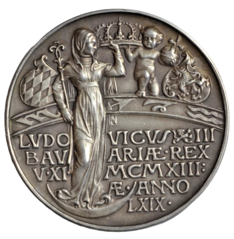 World, Germany, Bavaria, Ludwig III, accession 1913, silver medal by Karl Goetz