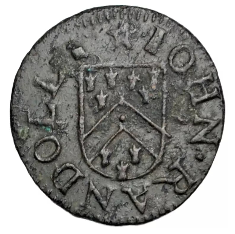 British tokens, Dorset, Cerne Abbas, John Randoll, farthing token c. 1660s, grocer's arms