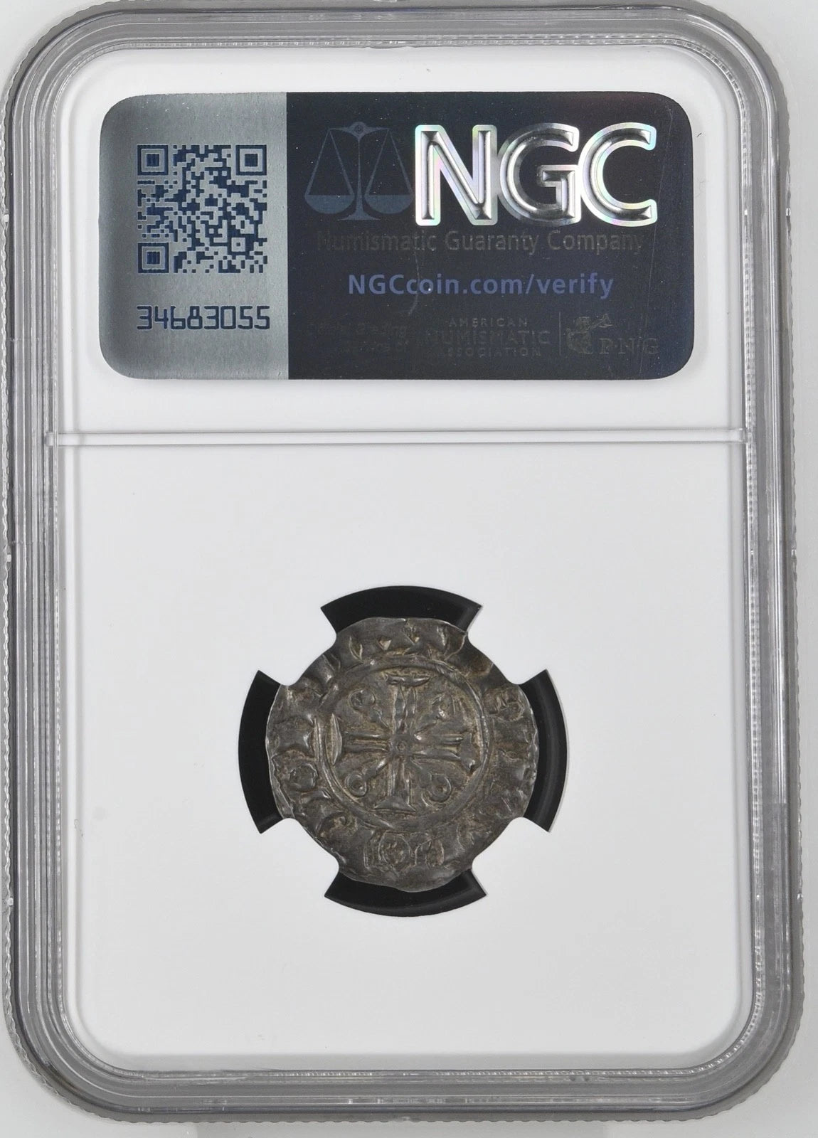 British hammered, William II, silver voided cross penny, c. 1092-5, Aegelword on London, NGC AU55