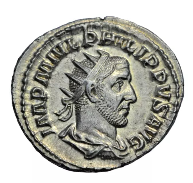 Roman Imperial, Philip I, AR antoninianus, Rome, c. 244-7 AD, Emperor on horseback