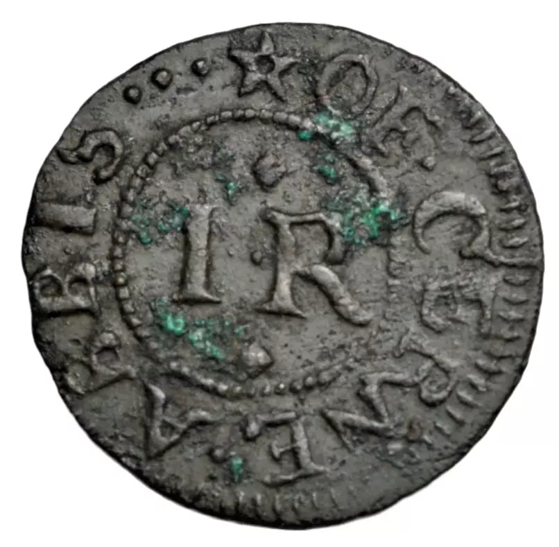 British tokens, Dorset, Cerne Abbas, John Randoll, farthing token c. 1660s, grocer's arms