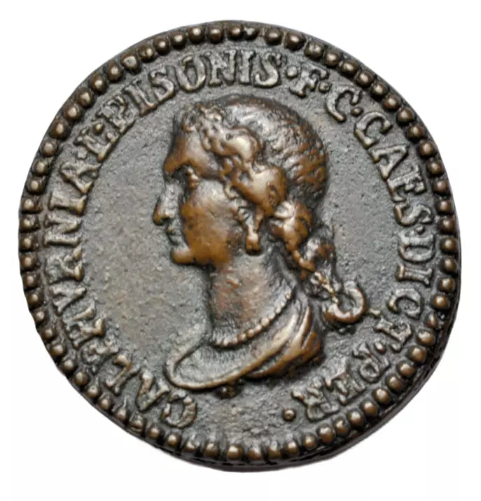 World, Calpurnia, wife of Julius Caesar, cast uniface AE medal c. 18th century