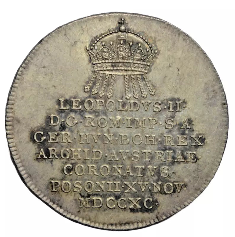 World, Hungary, Leopold II, coronation 1790, at Bratislava, 25 mm silver medal