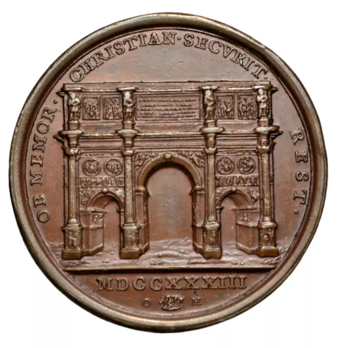 World, Papal States, Clement XII AE medal 1733, Restoration of the Arch of Constantine