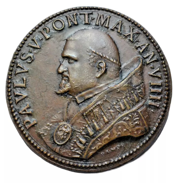 World, Papal States, Paul V, AE medal 1613, completion of St. Peter's facade, by Mori