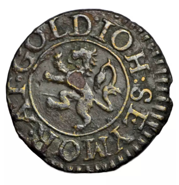 British tokens, Berkshire, Wantage, John Seymor, at the Gold Lion, farthing token c. 1660s