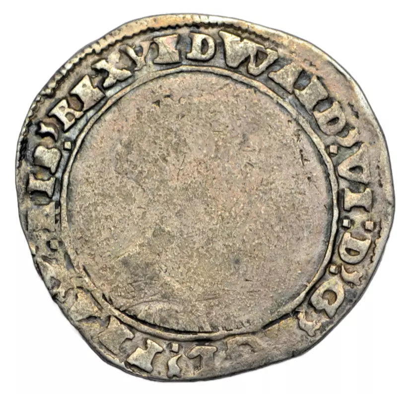 British hammered, Edward VI, second period, base silver shilling, Southwark, 1549, mm y
