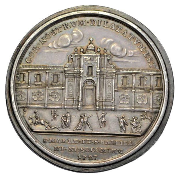 World, Papal States, Rome, Benedict XIII, AR medal 1727, Hopsital of San Gallicano