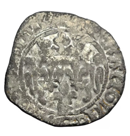 British hammered, Anglo-Gallic, Henry V, billon florette, Rouen, after 16 June 1420, rare