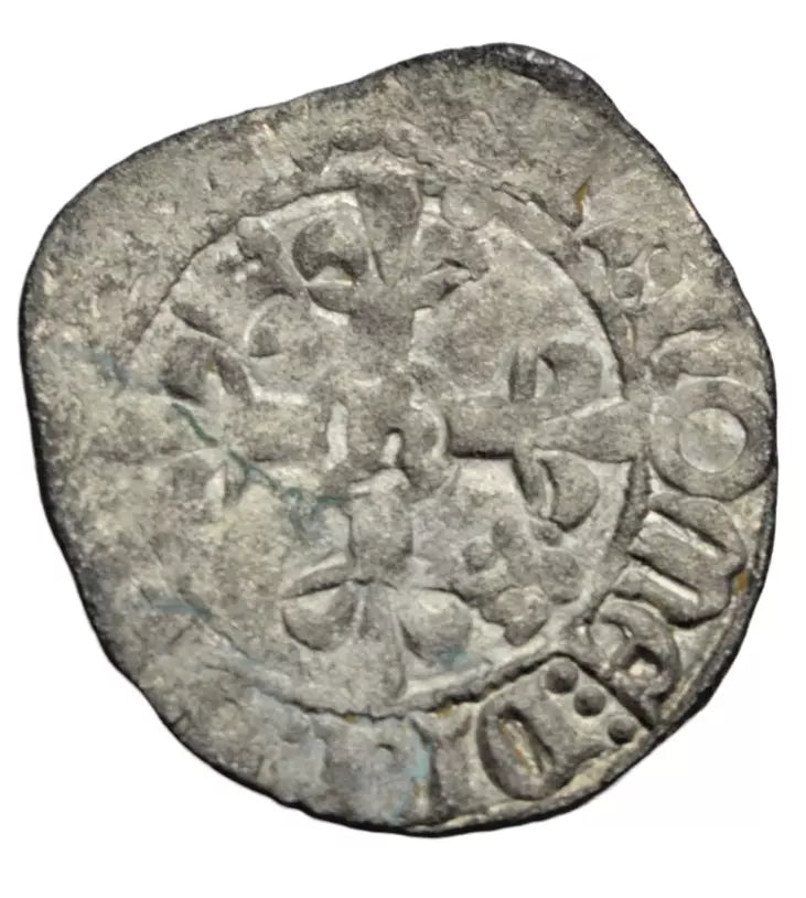 British hammered, Anglo-Gallic, Henry V, billon florette, Rouen, after 16 June 1420, rare