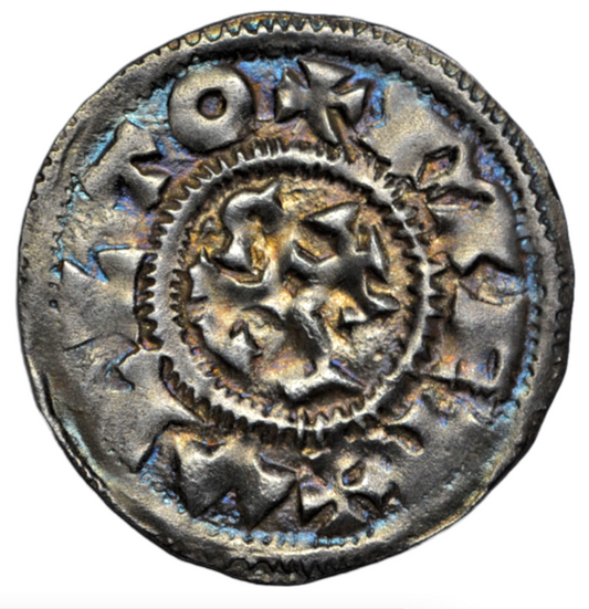 World, Carolingian, Charles "the Bald", silver denier, Melle, c. 900 AD, "METVLLTO"