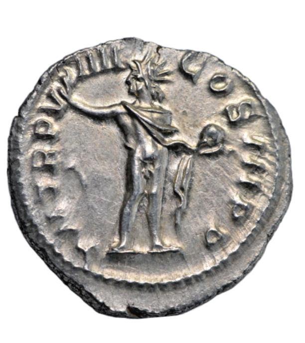 Roman Imperial, Severus Alexander, silver denarius, Rome, 230 AD, Sol standing left