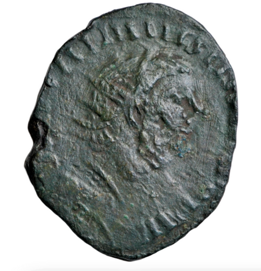 Roman Imperial, Carausius, AE antoninianus, irregular British mint (?), overstrike