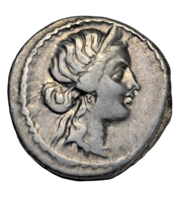 Roman Republican, Julius Caesar, silver denarius c. 48-47 BC, Venus/Aeneas carrying Anchises