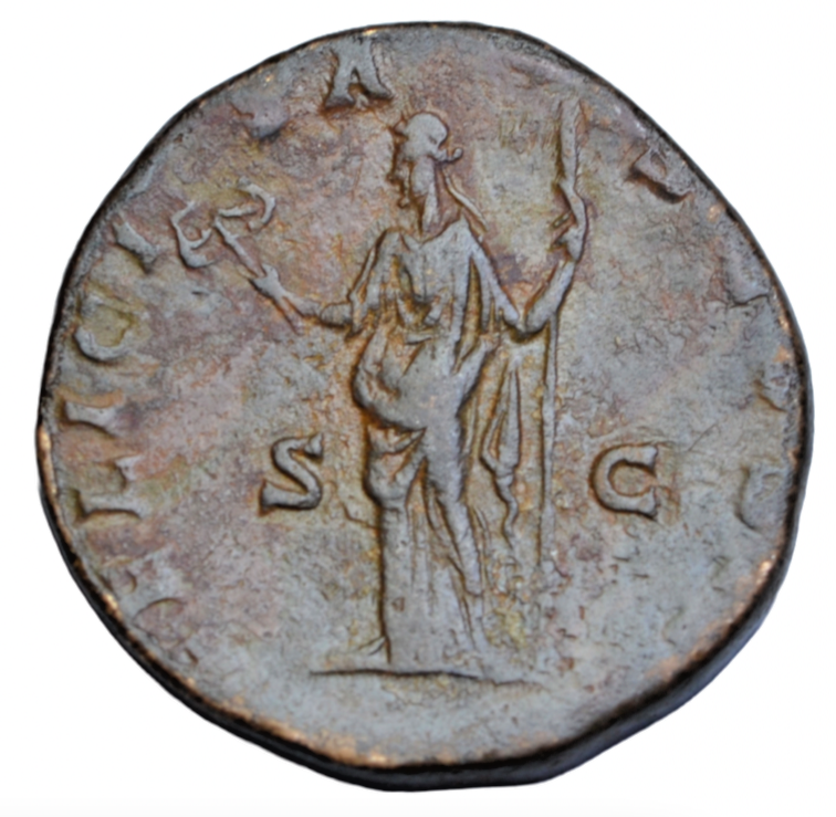 Roman Imperial, Clodius Albinus, as Caesar, ori. sestertius, Rome c. 194-5 AD, Felicitas
