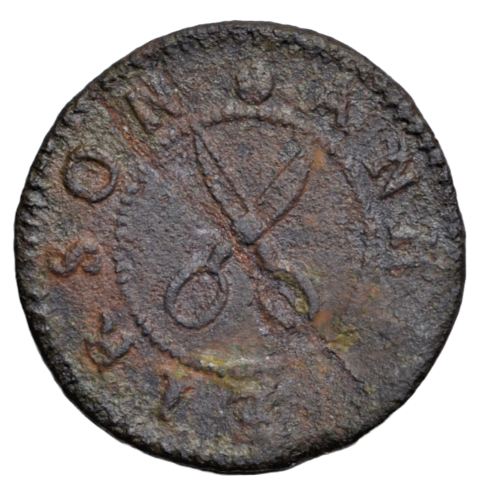 British tokens, Oxfordshire, Oxford, Ann Peirson, farthing token 1669, scissors depicted