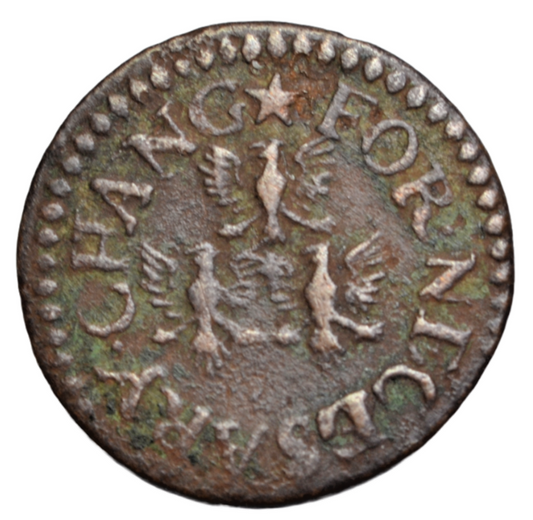 British tokens, Oxfordshire, Oxford, Thomas Harrison, farthing token, reads "chang" for "change"