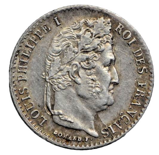 World, France, Louis Philippe I, silver quarter franc, 1834 A